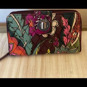 Vera Bradley RFID Turnlock Wallet in Autumn Leaves